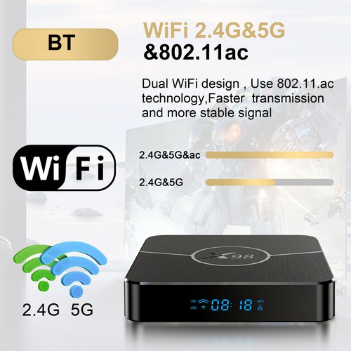 Nuovo Smart TV BOX Android 2.5G/5G WIFI 4K HD 8/16/32/64GB lettore multimediale quad core - Foto 9 di 119