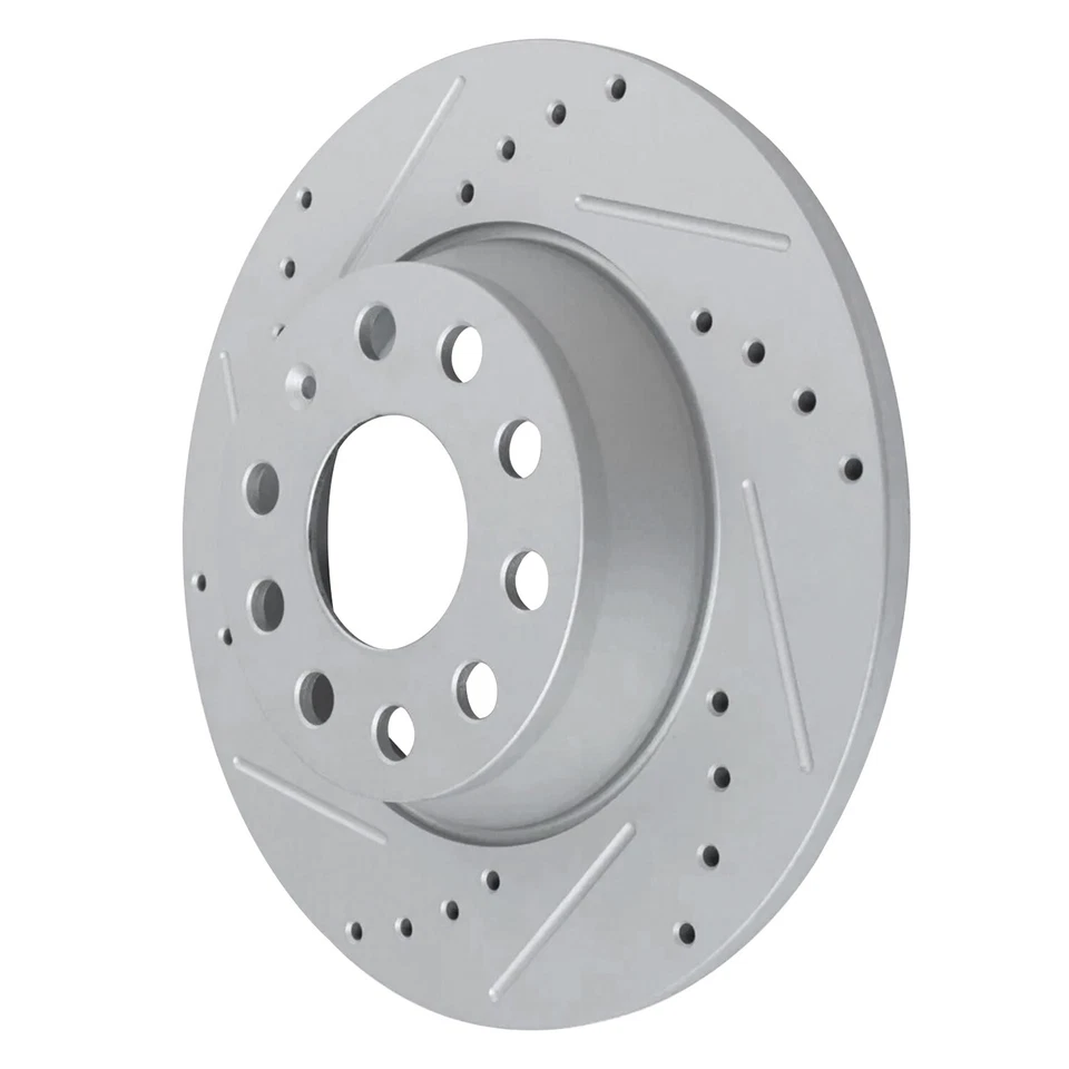 Juego de rotores de freno de disco perforados traseros para Audi A3 Q3 Quattro Volkswagen Bora CC Eos Foto 4 de 4