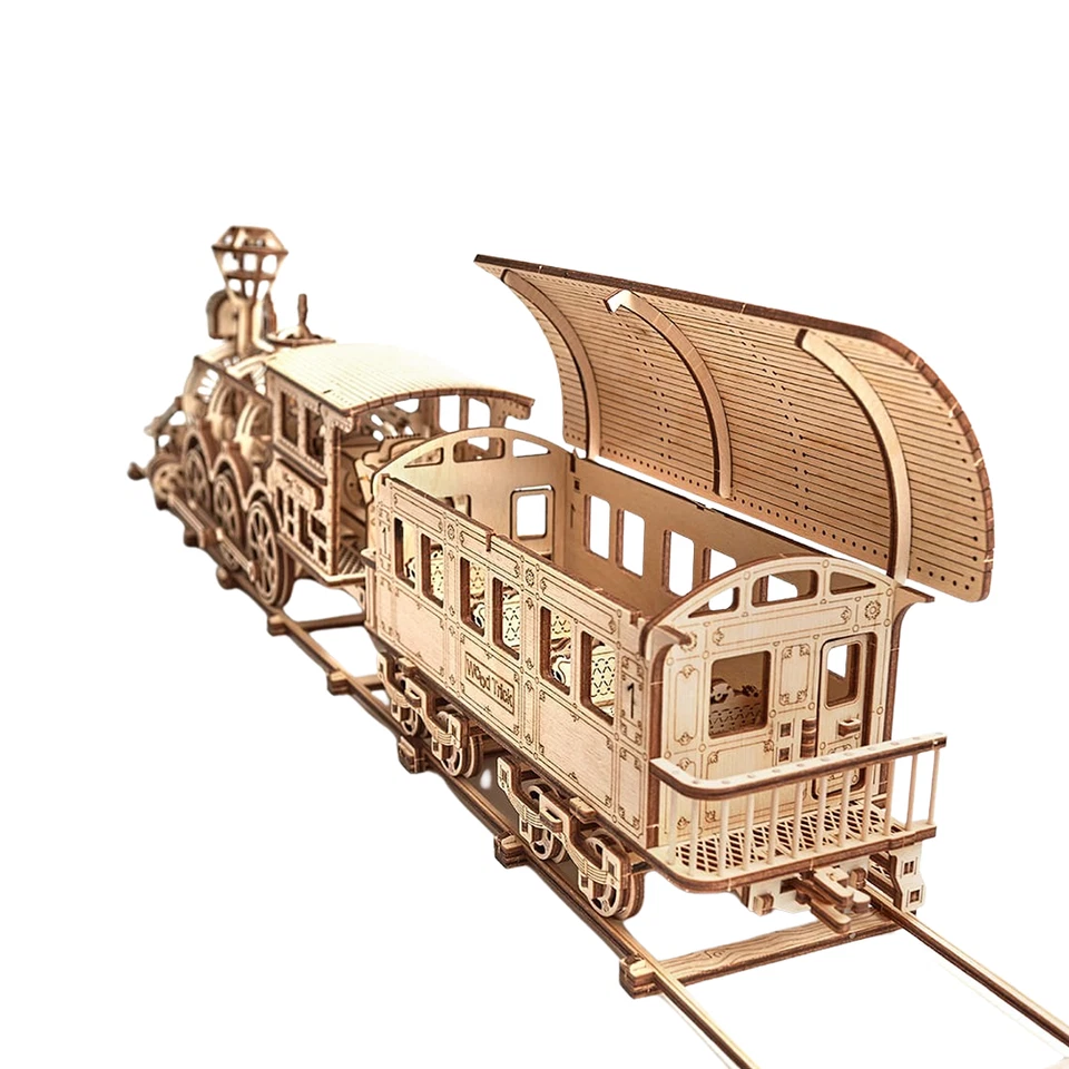 Wood Trick Locomotive R17 Train Wooden 3d Mechanical Model Kit Puzzle DIY Gift - Image 4 of 4