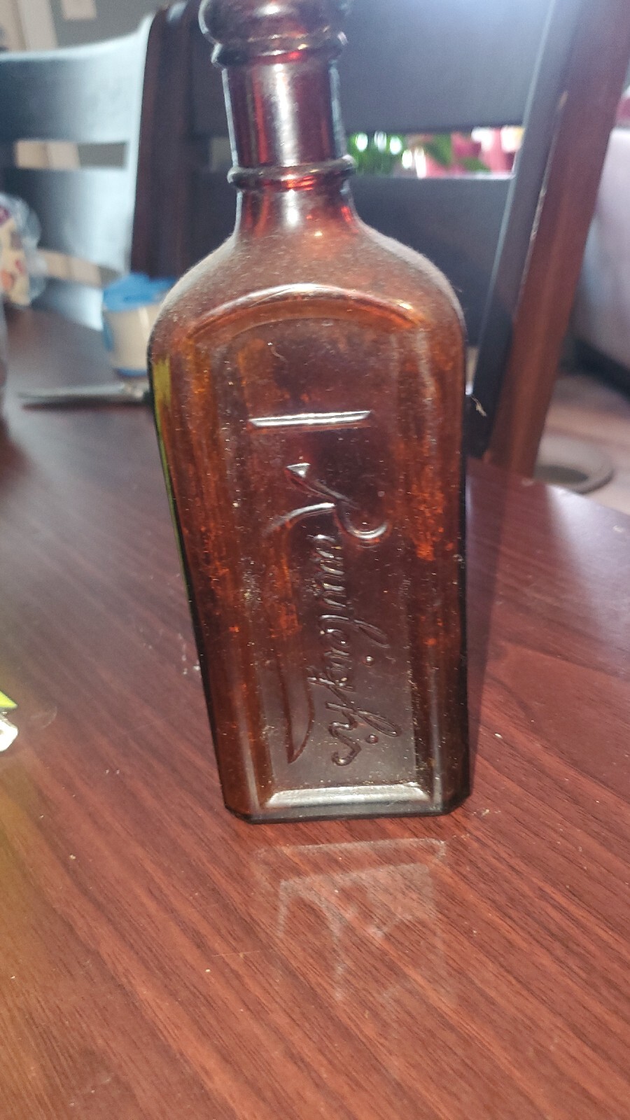 ANTIQUE BOTTLE RAWLEIGH'S AMBER GLASS