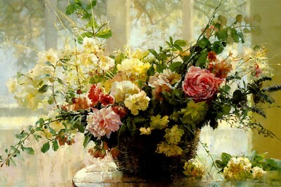 From The Rose Garden Arrangement Flowers By Larissa Psaryova Art Repro FREE S/H
