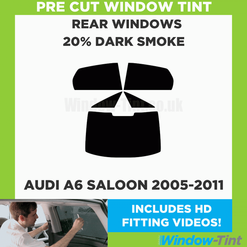 For Audi A6 4-door Saloon 2005-11 Pre Cut Window Tint Kit 20% Dark Rear Car Film - Picture 2 of 10