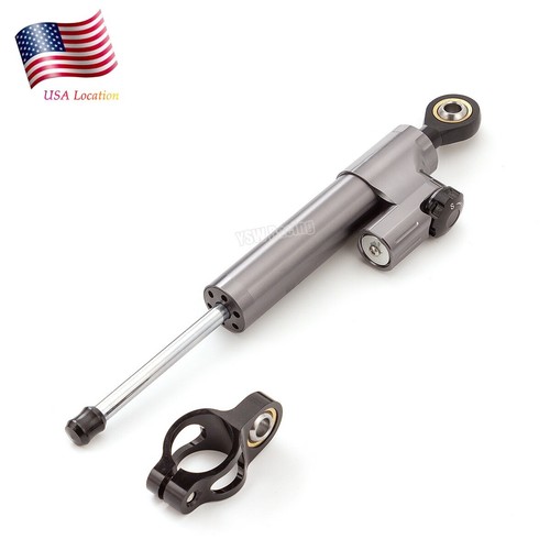 For Suzuki GSXR600 750 2006 2007-2010 CNC Steering Damper Stabilizer Grey&Black - Foto 3 di 12