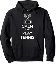 Keep Calm And Play Tennis Sport Design Unisex Hooded Sweatshirt