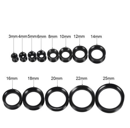 TUNNEL ORECCHIO PIERCING DILATATORE SILICONE ACCIAIO ACRILICO LOBO MISURE COLORI - Foto 65 di 80