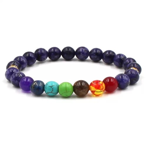Men's Women Lava Tiger Eye Stone Lion Buddha Beaded Elastic Bracelet Bangle - Picture 26 of 52