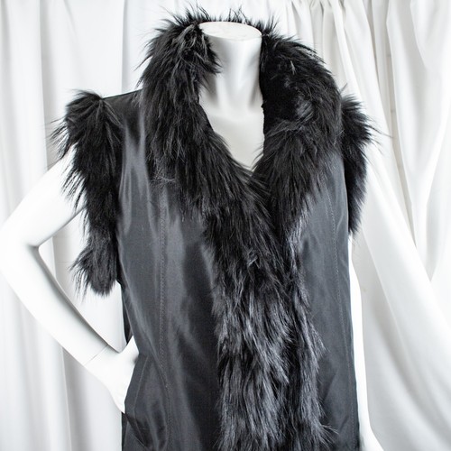 BRUNELLO CUCINELLI New Black Genuine Fur Women Reversible Vest Jacket Size L - Picture 2 of 13