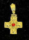Antique 18K Gold Cross Byzanitine Pendant Religious 3.4 Grams” 1 1/8 L X 5/8W