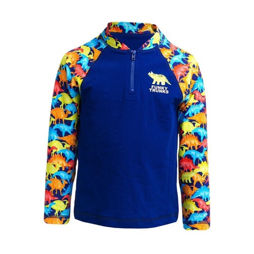 Funky Trunks Toddler Boys Swimmasaurus Zippy Rash Vest, Suntop - Picture 3 of 3