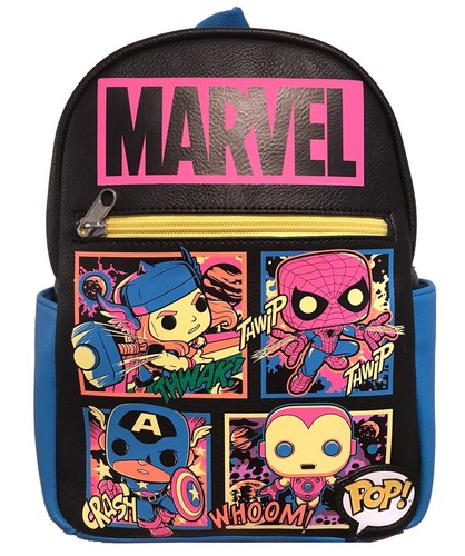 FUNKO POP Marvel Comics Bobble Head Action Figures Graphic Printed Mini Backpack - Picture 2 of 3