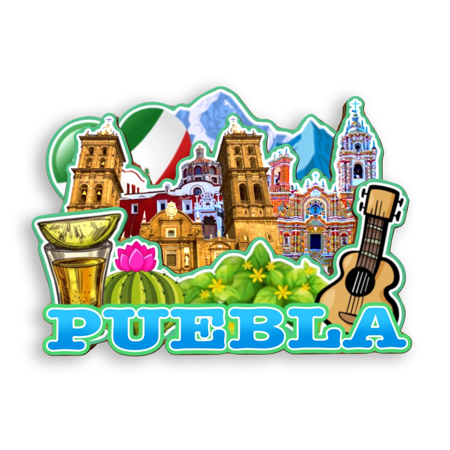 Puebla Mexico Refrigerator magnet 3D travel souvenirs wood craft gifts