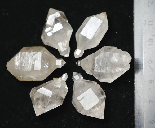 39g 6pcs Unique NATURAL skeletal Elestial QUARTZ Crystal Double End Specimen - Picture 2 of 16
