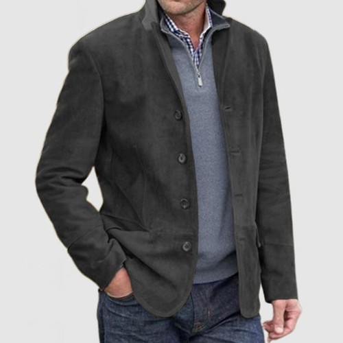 Chaqueta Abrigo Hombre Retro Informal Manga Larga Solapa Pecho Único Ropa Exterior Juvenil  - Imagen 8 de 10