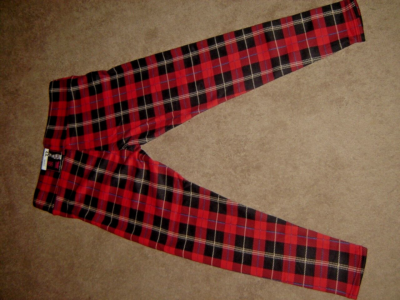 NOBO Ankle Leggings High Waist Super Plush Faux Fur Lined Red