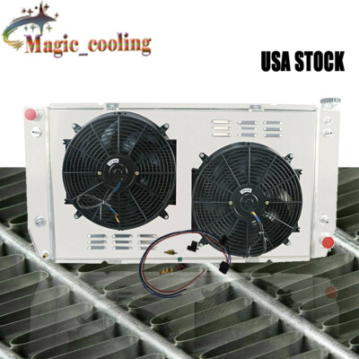 Fit 94-00 98 Chevy GMC C/K 2500 3500 Pickup 7.4L V8 3 Rows Radiator Shroud Fan