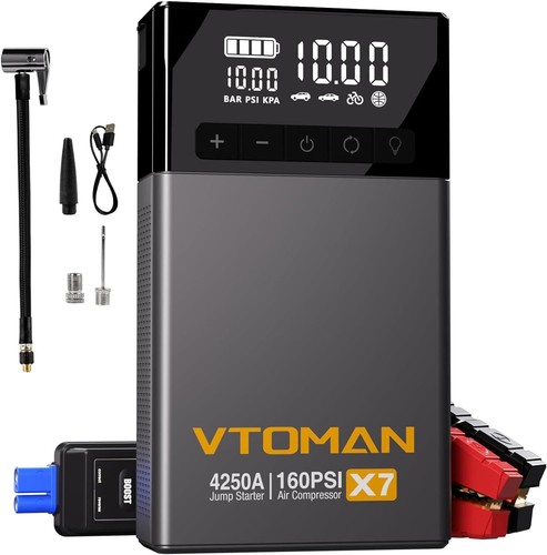 VTOMAN X1/X5 Car Jump Starter With Air Compressor Power Battery Charger Booster - Picture 19 of 26