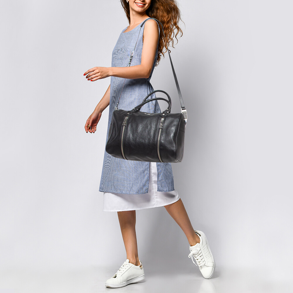 Zadig & Voltaire Black Leather Zip Boston Bag | eBay Zadig & Voltaire Black Leather Zip Boston Bag | eBay