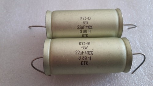 22uF 63V 10 % stark aufeinander abgestimmtes Paar (1%) PETP Audio Kondensatoren K73-16 UdSSR HQ - Bild 5 von 10