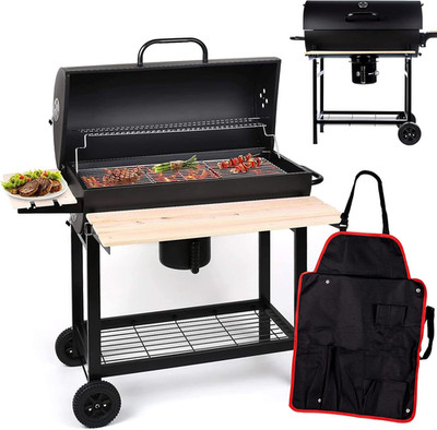 Rundfass Bigbend GM2020 +Schürze, Gartengrill, Kohle, Mit Deckel, Mit Rollen, Zi