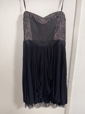 BCBGMAXAZRIA Kore strapless cocktail dress in black with a lace bodice Size L