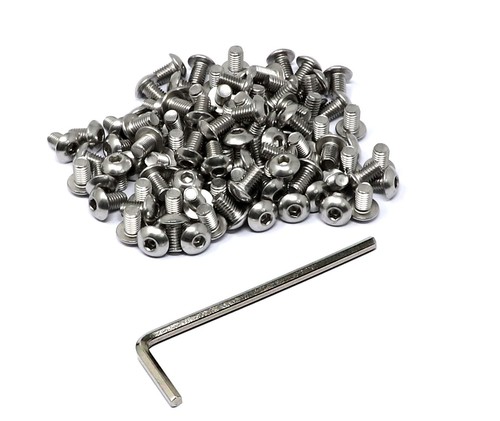 iexcell 100 Pcs M5 x 8mm Thread Pitch 0.8 mm Stainless Steel 304 Hex Socket B...