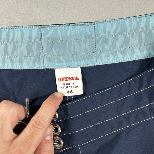 Vintage Birdwell Beach Britches Board Shorts Mens 36 Navy USA Made - Picture 2 of 8