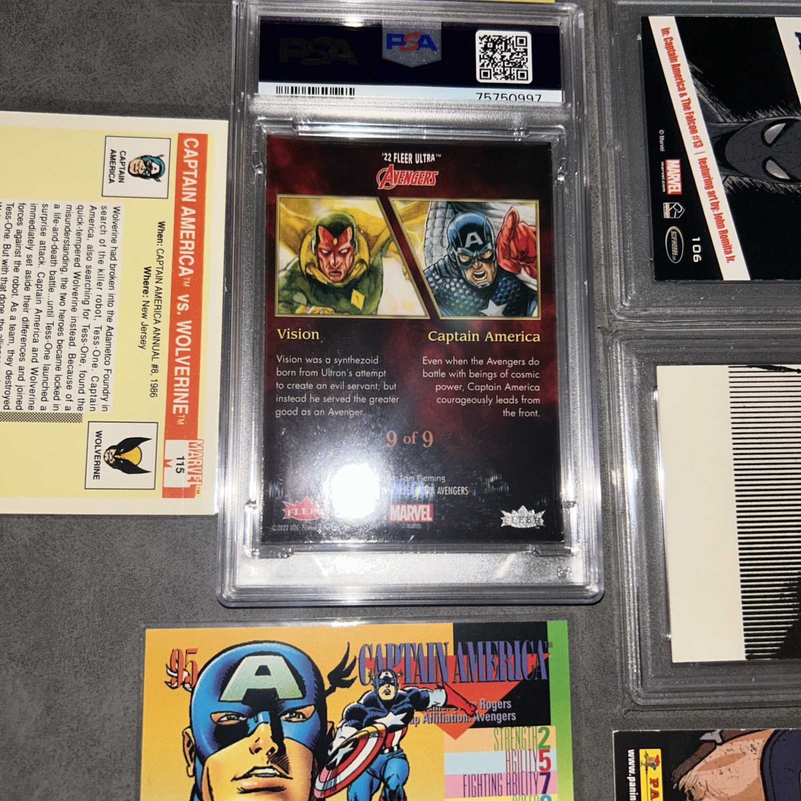 Marvel Captain America PSA 8-9 Mint card Marvel bonus Marvel trading cards view 22