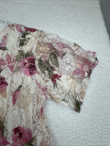 Vintage Olivia Lace Floral Maxi Dress Size PP Small Petite Whimsigoth Fairy  90s - Picture 7 of 24