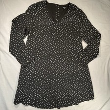 Madewell 100 Silk Vneck Black With Stars Dress Women  s Medium