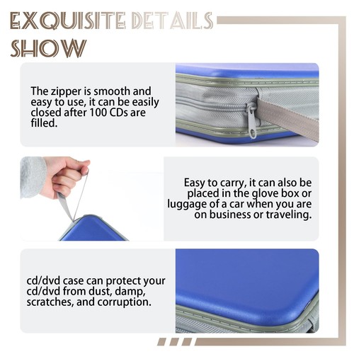 CD/DVD Cases Holder, 100 Capacity DVD Case Plastic Wallet Booklet Portable St... - Picture 3 of 6