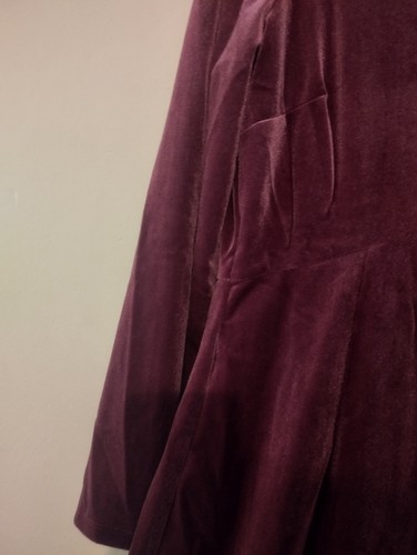 George Ladies Velvet Burgundy Jumpsuit, Size 14 - Picture 4 of 7
