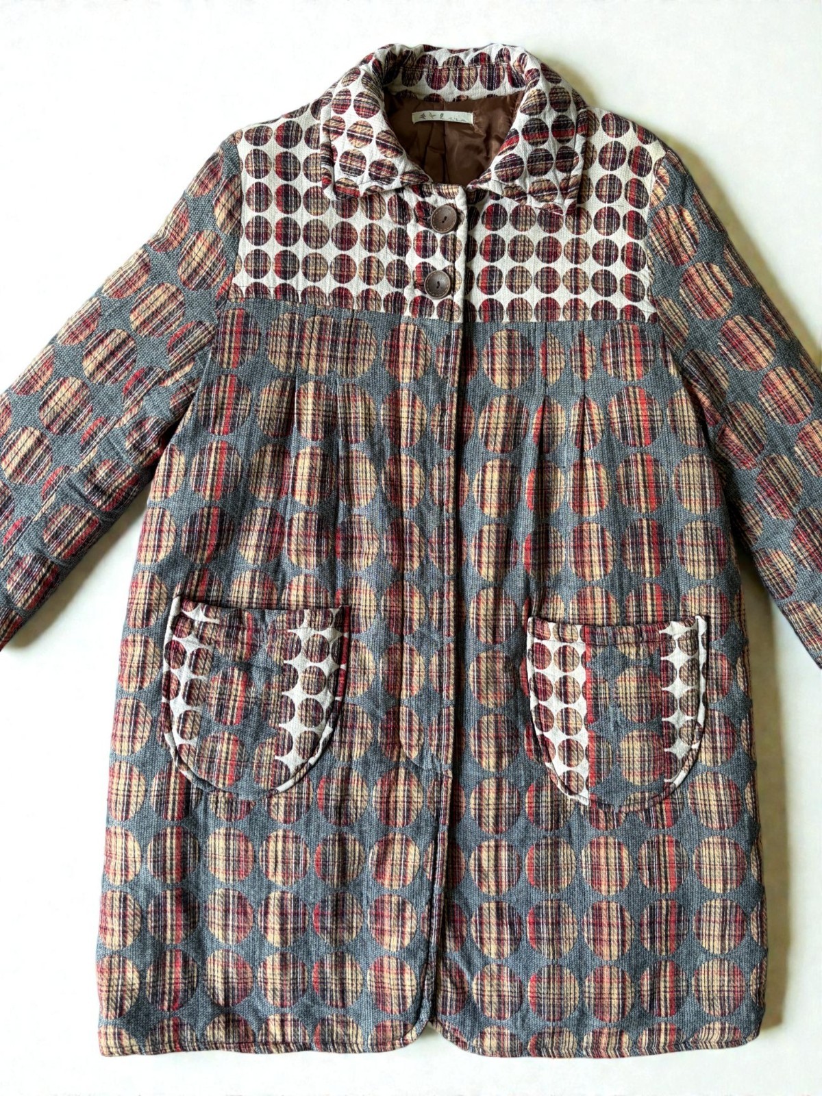 Vintage Patchwork Statement Coat Boho Art Avant G… - image 2