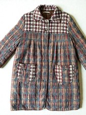 Vintage Patchwork Quilted Jacket Womens Boho Coat Artsy Oversized Handmade Style