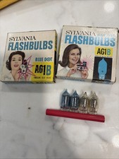 Sylvania Blue Dot Flashbulbs Ag1B, VIntage 12 Bulbs