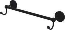 Allied Brass Prestige Que 24" Integrated Hook Towel Bar Matte Black PQN-41-24-HK
