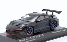New Porsche 911 (992) GT3 RS Weissach package 2024 black / blue rims 1:43 Minich