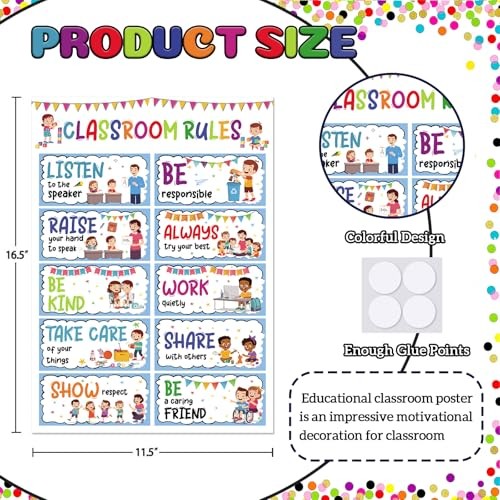 Classroom Rules Posters - Classroom & School Rules Poster for Bulletin Boards - Bild 7 von 7