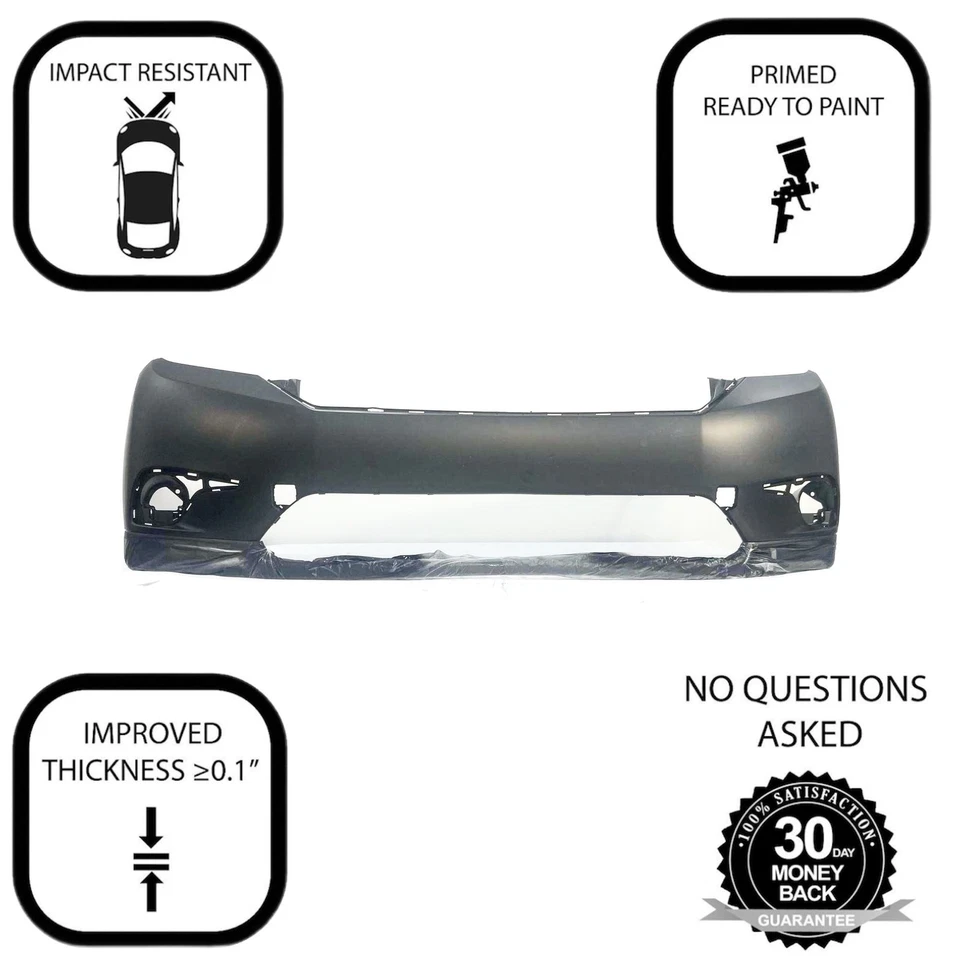 Cubierta de parachoques delantero para Toyota Highlander 2011-2013 cebado TO1000374 Foto 3 de 4