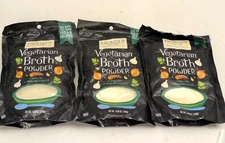 Pack of 3 Frontier Co-op Vegetarian Powder Flavored Broth 6.98 oz EXP 07/2025