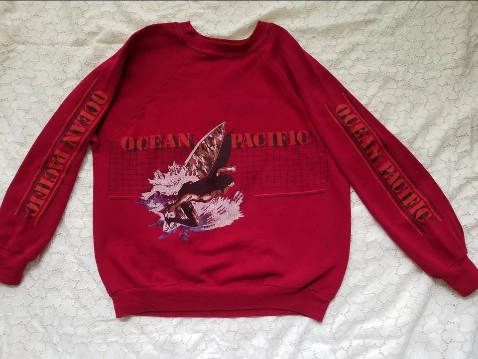 Sudadera OP Vintage Ocean Pacific Para Hombre Mujer Unisex "Mediana" Surf Años 80 Foto 2 de 4