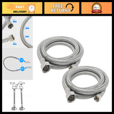 2-Pack 36" Stainless Steel Braided Faucet Hose Connector, 3/8" Comp x 1/2" FIP