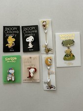 Lot Of 7 Vintage Snoopy Woodstock Jewelry, by Aviva pins. , Award Pin + more.