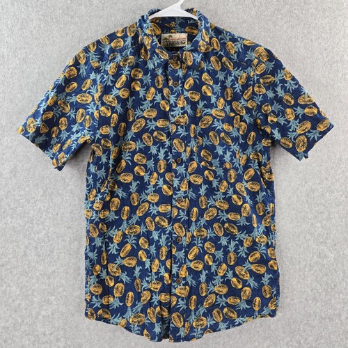 Pataloha Classic Hawaiian Shirt Mens Small Blue Pineapple Aloha Beach Vacation - Picture 2 of 10