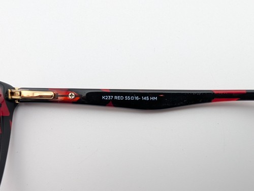 Kay Unger Eyeglasses, Frames Only, K237, 55-16-145, Plastic, Red/Black, Cat Eye - Picture 13 of 18