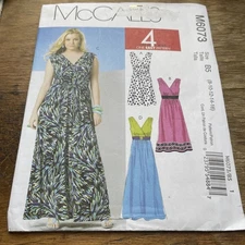 McCalls Pattern M6073 Ms 4 Great Looks Sleeveless Dress 3 Lengths  Sz 8-16
