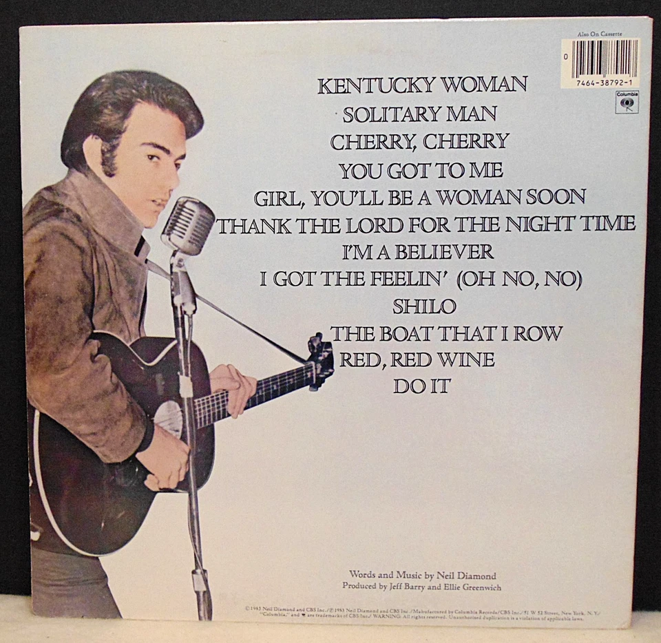 Нил Даймонд - классика ранние годы - 1983 Columbia поп-рок виниловая пластинка почти как новая - Изображение 2 из 4