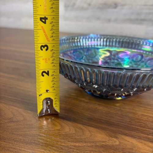 Vintage Indiana Glas Windsor Knopf blau irisierend Karneval Glasschale 7,25" - Bild 8 von 8