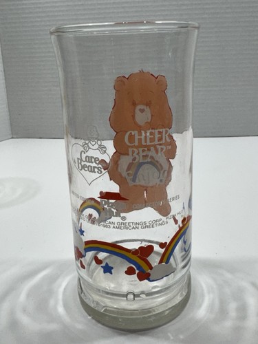 RARE VINTAGE Care Bears Drinking Glass Set 1983 Pizza Hut American Greetings - Picture 7 of 11