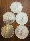 Walking Liberty Silver Dollar 1 Ounce ( LOT OF 5)