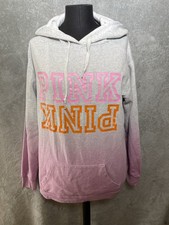 Victoria's Secret PINK Gray Pink Ombre Logo Campus Pullover Hoodie XS